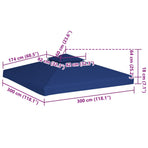 Water-proof Gazebo Cover Canopy 310 g / m² Dark Blue 3 x 3 m