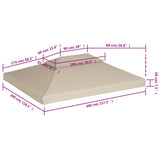 Water-proof Gazebo Cover Canopy Replacement 310 g / m² Beige 3 x 4 m