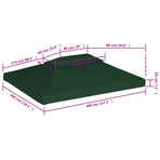 Water-proof Gazebo Cover Canopy 310 g / m² Green 3 x 4 m