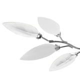 Ceiling Lamp White & Transparent Acrylic Crystal Leaf Arms 3 E14 Bulbs - Side View