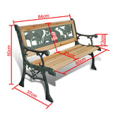 Children Garden Bench 84 cm Wood - 45-Degree Angle