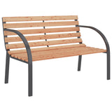 Garden Bench 120 cm Wood and Iron - Front View