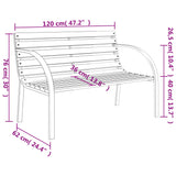 Garden Bench 120 cm Wood and Iron - Low Angle