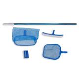 Pool Cleaning Set Brush 2 Leaf Skimmers 1 Telescopic Pole - Front View