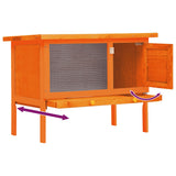 Outdoor Rabbit Hutch 1 Layer Wood - Side View