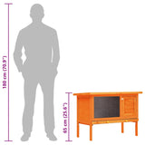 Outdoor Rabbit Hutch 1 Layer Wood - Close-Up Angle