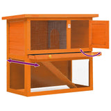 Outdoor Rabbit Hutch Small Animal House Pet Cage 1 Door Wood - 45-Degree Angle