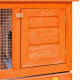 Outdoor Rabbit Hutch Small Animal House Pet Cage 1 Door Wood - Low Angle