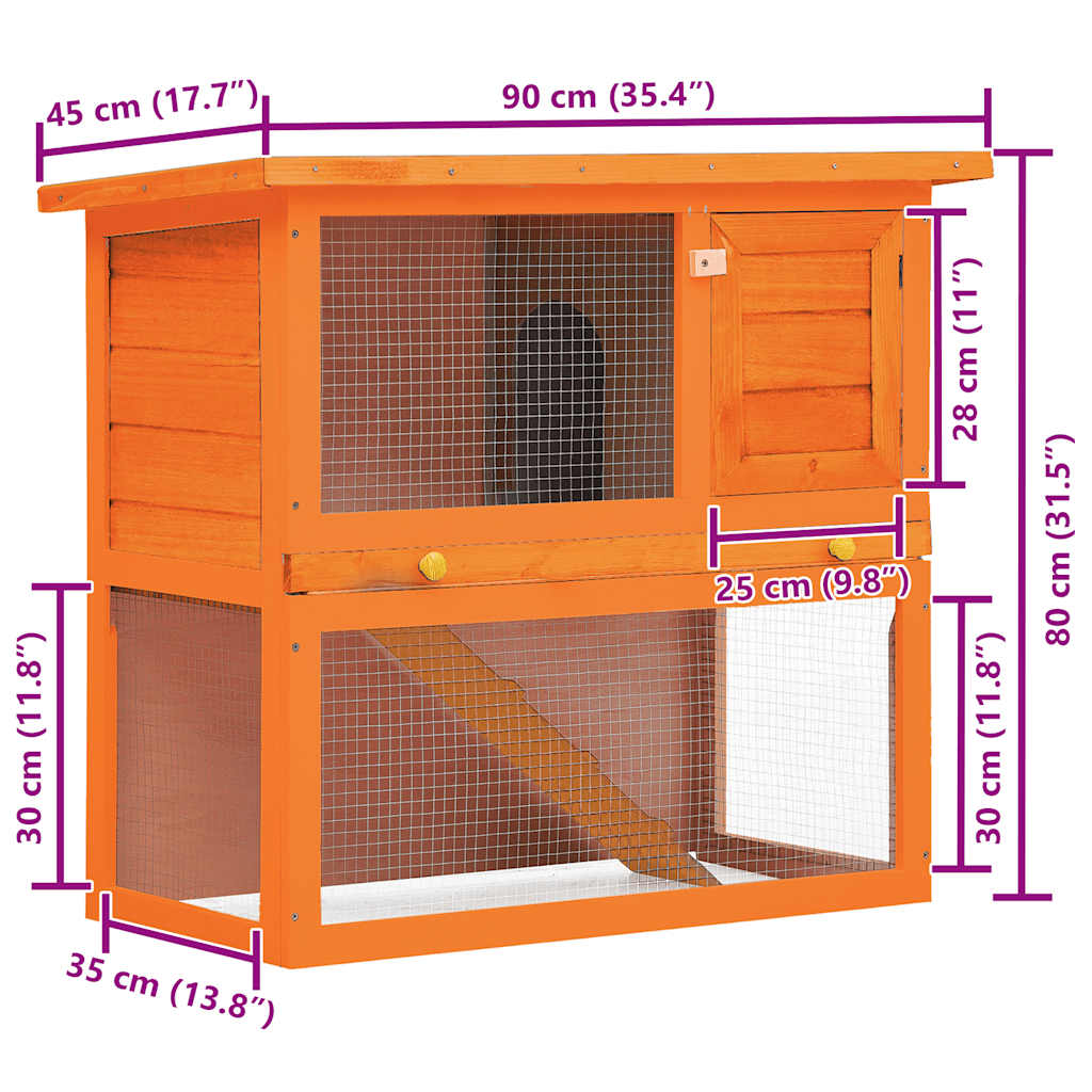 Outdoor Rabbit Hutch Small Animal House Pet Cage 1 Door Wood