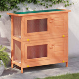 Outdoor Rabbit Hutch Small Animal House Pet Cage 4 Doors Wood