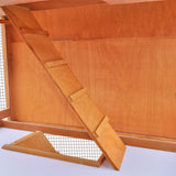 Outdoor Rabbit Hutch Small Animal House Pet Cage 3 Layers Wood - Rear View