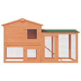 Outdoor Large Rabbit Hutch Small Animal House Pet Cage Wood - Side View