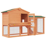 Outdoor Large Rabbit Hutch Small Animal House Pet Cage Wood - 45-Degree Angle