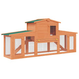 Large Rabbit Hutch Small Animal House Pet Cage with Roofs Wood - Front View