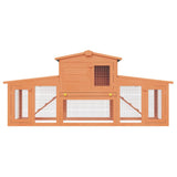 Large Rabbit Hutch Small Animal House Pet Cage with Roofs Wood - Side View