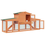 Large Rabbit Hutch Small Animal House Pet Cage with Roofs Wood - Top-Down View