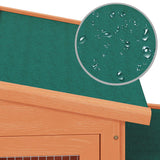 Large Rabbit Hutch Small Animal House Pet Cage with Roofs Wood - Close-Up Angle