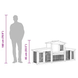 Large Rabbit Hutch Small Animal House Pet Cage with Roofs Wood - Extra Image