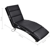 Massage Lounger Black Faux Leather