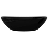 Luxury Ceramic Basin Oval-shaped Sink Black 40 x 33 cm