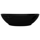 Luxury Ceramic Basin Oval-shaped Sink Black 40 x 33 cm - 45-Degree Angle