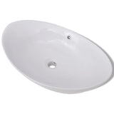 Luxury Ceramic Basin Oval with Overflow 59 x 38.5 cm - Front View