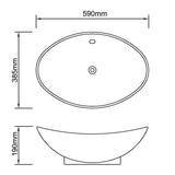 Luxury Ceramic Basin Oval with Overflow 59 x 38.5 cm