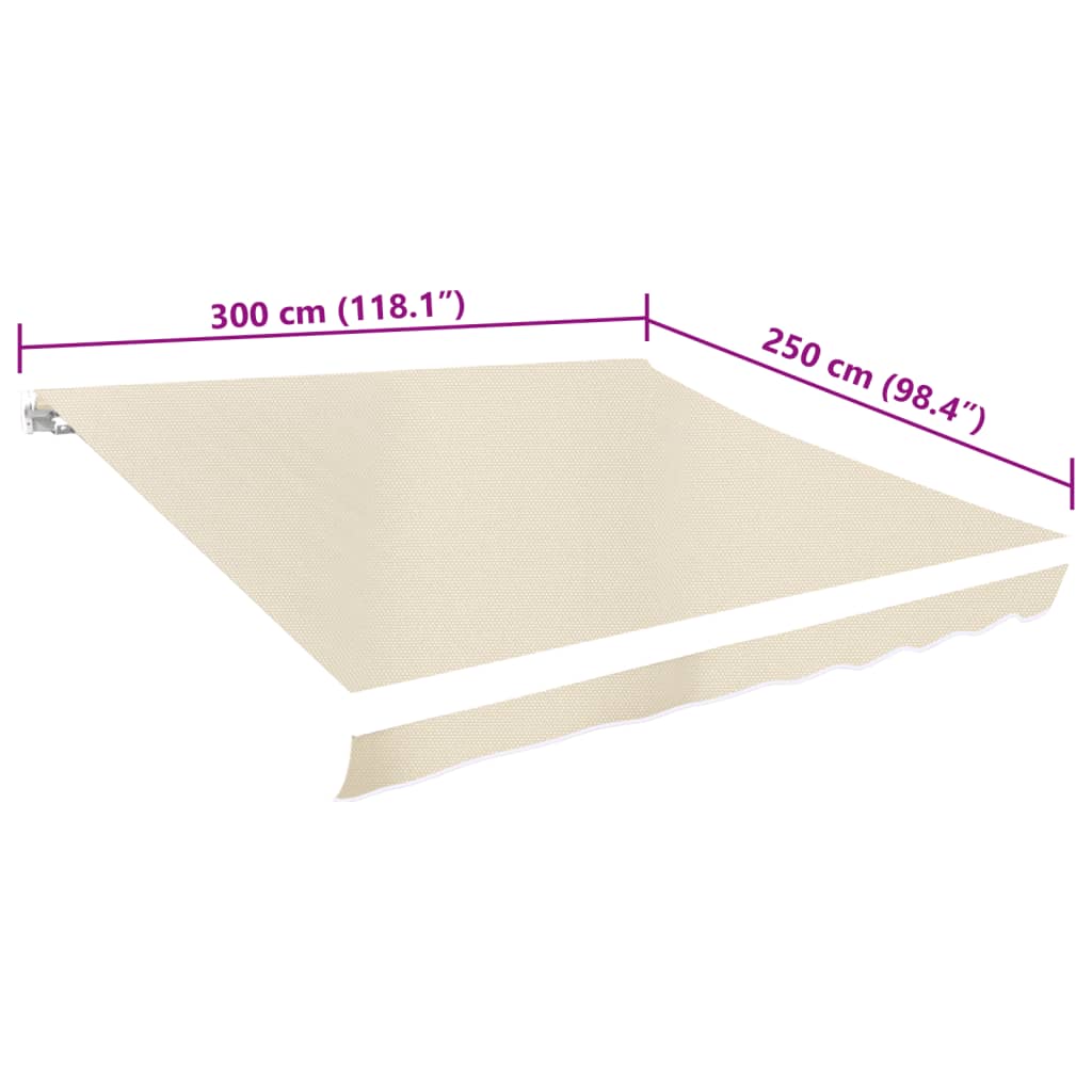 Awning Replacement Fabric Cream 3x2.5 m Polyester
