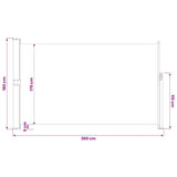 Patio Terrace Side Awning 180 x 300 cm Red