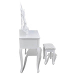 Dressing Table with Mirror and Stool 7 Drawers White