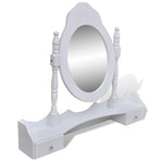 Dressing Table with Mirror and Stool 7 Drawers White