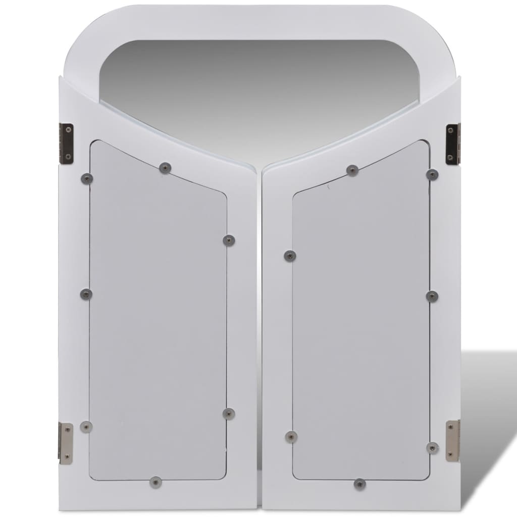 Dressing Table with 3-in-1 Mirror and Stool 2 Drawers White