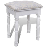 Dressing Table with 3-in-1 Mirror and Stool 2 Drawers White