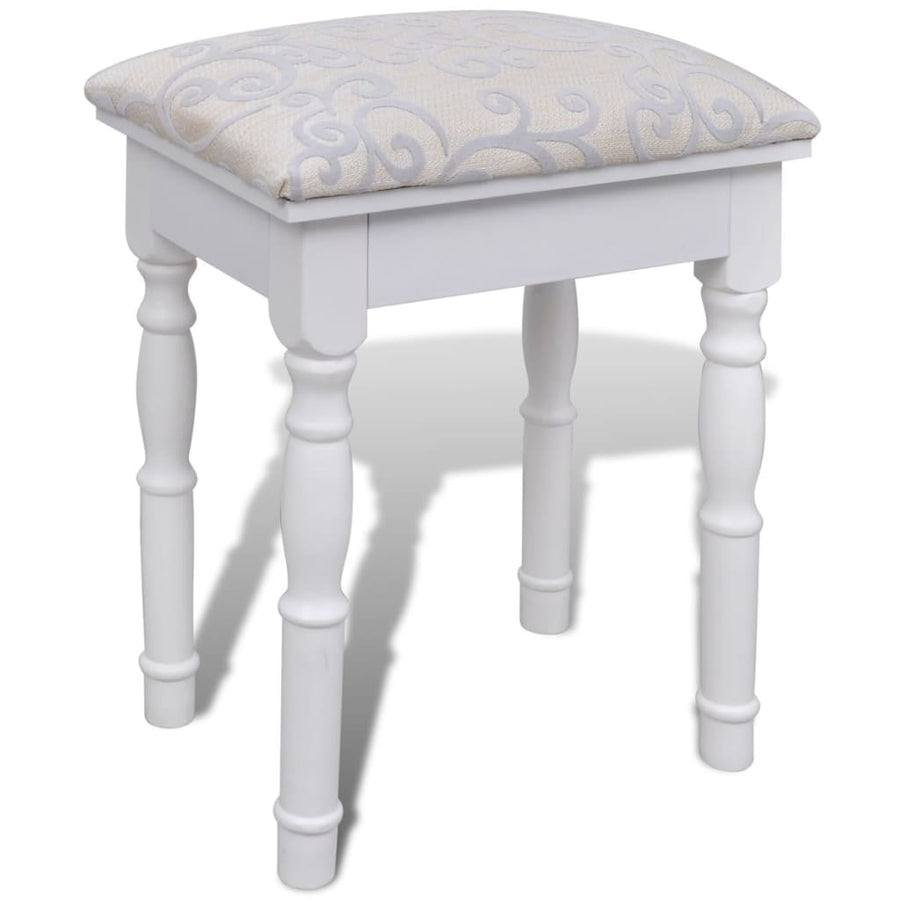 Dressing Table with 3-in-1 Mirror and Stool 2 Drawers White