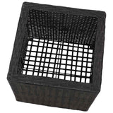 Garden Square Rattan Raised Bed Set 3 pcs Black