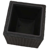 Garden Square Rattan Raised Bed Set 3 pcs Black