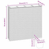 Garden Rectangle Rattan Raised Bed Set Brown