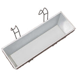 Balcony Trapezoid Rattan Planter Set 50 cm 2 pcs Brown - Close-Up Angle