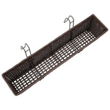 Balcony Trapezoid Rattan Planter Set 80 cm 2 pcs Brown - Rear View
