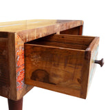 Coffee Table with Curved Edge 1 Drawer Reclaimed Wood - Extra Image