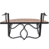 Hanging Balcony Table Terracotta Mosaic - 45-Degree Angle