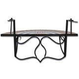Hanging Balcony Table Terracotta And White Mosaic