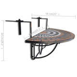 Hanging Balcony Table Terracotta And White Mosaic