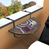 Hanging Balcony Table Terracotta And White Mosaic