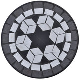 Mosaic Plant Table Black and White - Side View