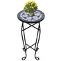 Mosaic Plant Table Black and White