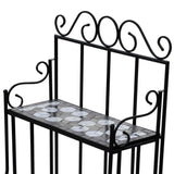 Plant Stand Plant Display Black White Mosaic Pattern - Top-Down View