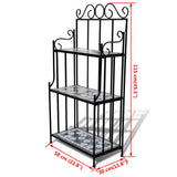 Plant Stand Plant Display Black White Mosaic Pattern