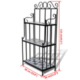 Plant Stand Plant Display Black White Mosaic Pattern - 45-Degree Angle