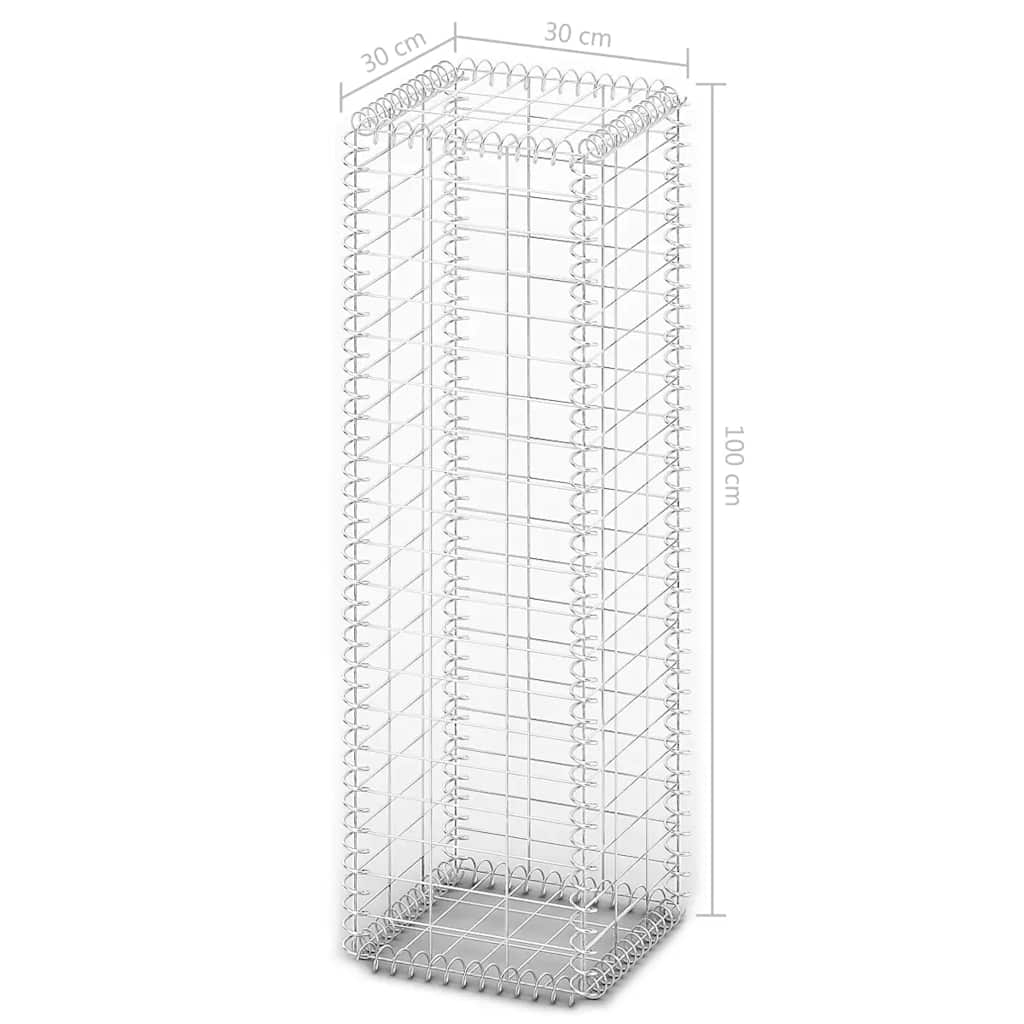 Gabion Basket with Lids Galvanised Wire 100x30x30 cm